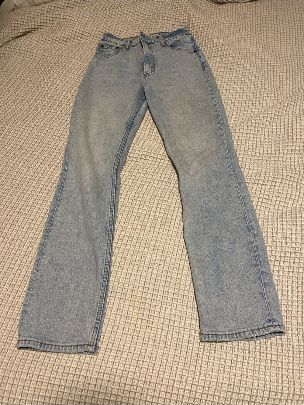 Abercrombie & Fitch Light Blue High-Rise Slim Straight Jeans